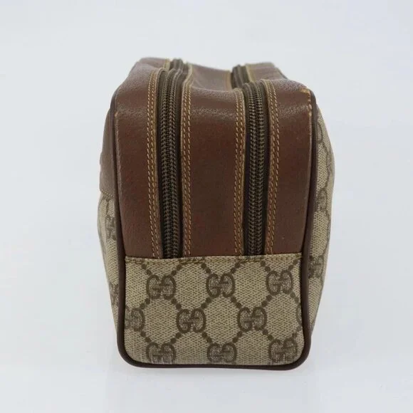 GUCCI GG Supreme Clutch Bag PVC Leather Beige Gold 014 58 6086 Auth bs31128 - Picture 3 of 16